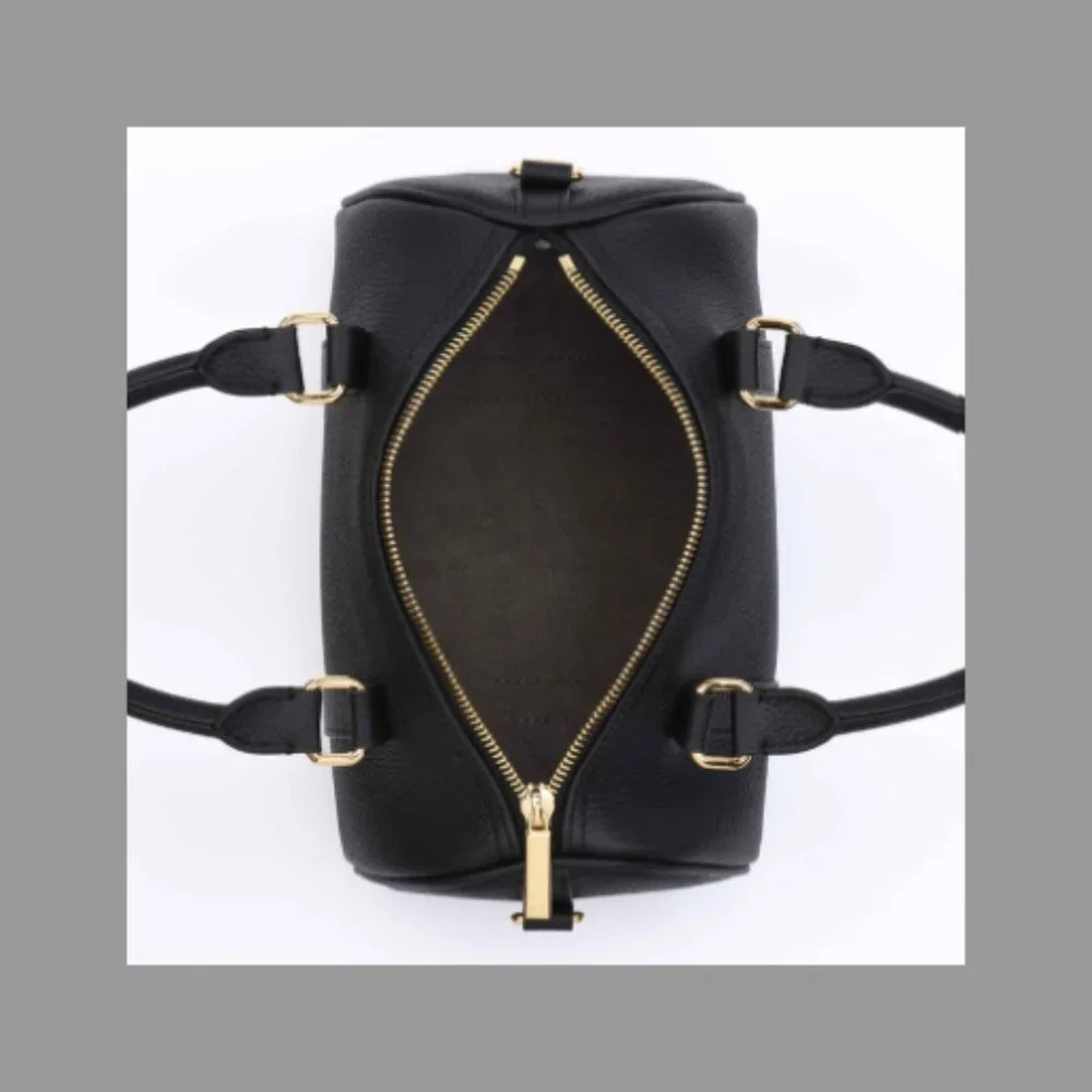 DUYP Melodie Cecile Black Grained leather - Mini Boston bag - Picture 8 of 13